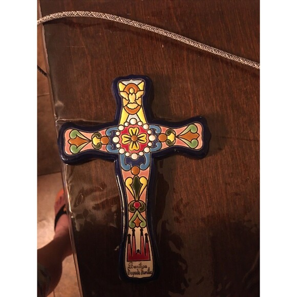 Vintage Artesanias Medina Perez Cross Hand Made In Spain Religious Art Beautiful - Picture 3 of 7